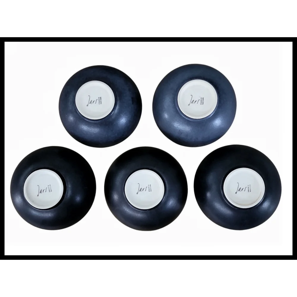 Jars France Tourron Samoa Vert Green Small Bowl Set of 5 Hand Made - Picture 7 of 11